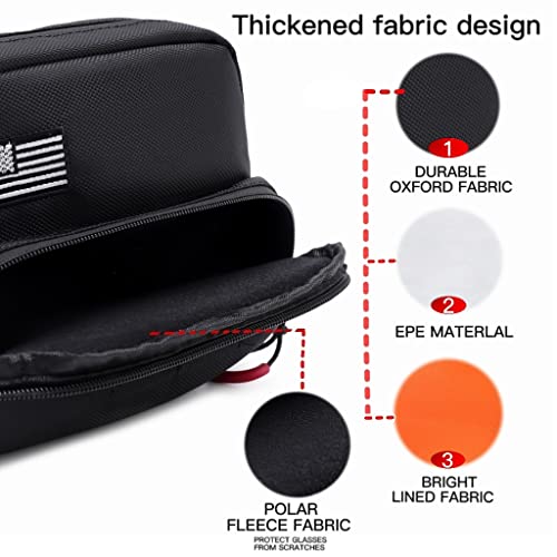 Universal Motorcycle Bag - American Flag Tool Bag, Harley Softail Dyna Sportster Accessory, Black Sissy Bar Front Storage