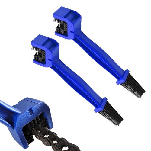 2 PCS Bike or Motorcycle Chain Washer, Motorcycle Chain Cleaning Kit, Motorbike Gear Dirt Stain Cleaning Brush, Bicycle Washer Cleaner Brush Tool for Bicycle Mountain Bike (Blue, 2PCS) - color: Blue, size: 2PCS