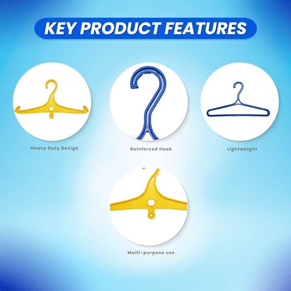Scuba Choice Wetsuit & Drysuit Hanger – Heavy-Duty Hanger for BCD, Wetsuits & Scuba Gear Storage, Drying & Organization - color: Blue(wide Shoulder)+yellow(anti-slip)