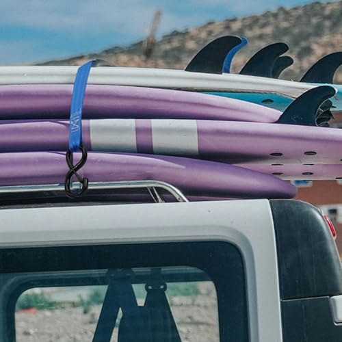 Retractable Ratchet Straps 4 Pack, 1 in x 12 FT Auto Ratchet Straps for Motorcycle, Kayak and Trucks, Breaking Strength 1,500LBS/500LBS Working Load Limit Blue - color: Blue