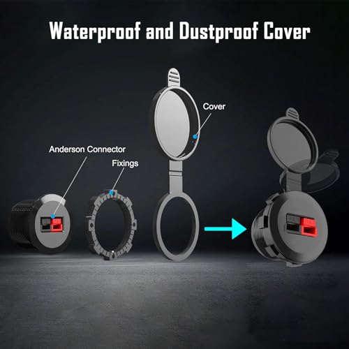 Anderson Power Pole Connector with a Weather Tight Cover, Waterproof Quick Connect Wire Connectors 45 Amp PP15 to 45, Power Pole Cover for Smart Battery Box, Marine Boat, Motorcycle, Truck RV - style: PP15-30-45