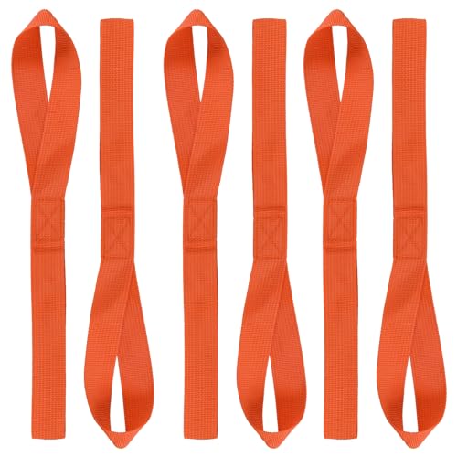 PATIKIL 12"x1" Soft Loop Tie Down Straps, 6Pcs 220lb Load Capacity 1100lb Breaking Strength Strap Loops for Securing ATV UTV Motorcycles Bikes Cargo, Orange - color: Orange, size: 12"x1"