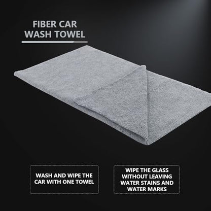 SPTA Microfiber Cleaning Cloth, Car Wash Towels, Terry Streak Free Reusable and Washable Premium Microfiber Towels for Cars, Pack of 12, 16"x16", Grey-MT041