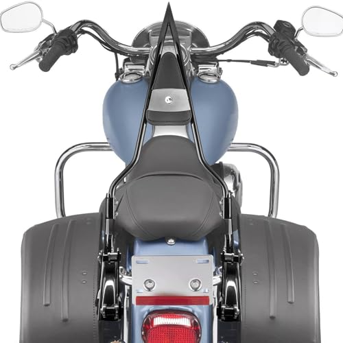 Mofun 27" Tall Sissy Bar Detachable Passenger Backrest Rear Pad Compatible with Harley Touring Street Electra Road Glide Road King FLHX FLHT Motorcycle Passenger Backrest, 2009-2025 Black