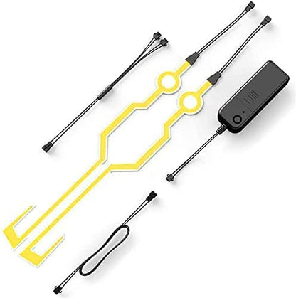 Motorcycle helmet light strip,Helmet EL Light Bar,Helmet Cycling LED Sticker Light Night Riding Signal Helmet Light for Motorcycle Bike Helmet (yellow) - color: Yellow