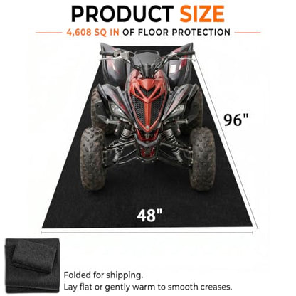 Golener Oil Spill Mat - Garage Floor Mat, Absorbent Oil Mats, Under Car Oil Change Mat, Waterproof, Protect Garage Surface from Spill & Stain, Reusable, Washable, Durable, 48”x96”, Orange Base - size: 4' x 8' (Rectangular)