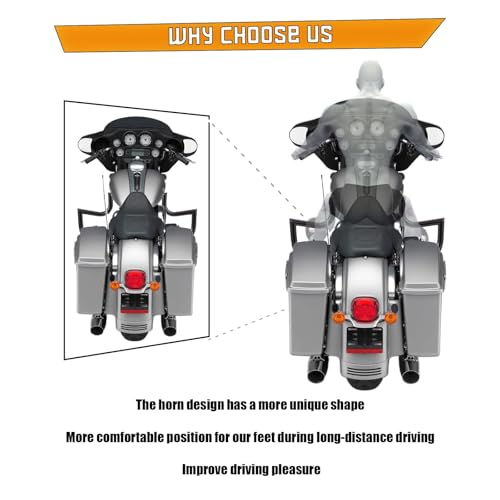 Kinglemc Crash Bar Engine Guard Highway Bar for Harley Davidson Touring Road King Street Glide Electra Glide CVO and Trike Models 97-08 (Black) - color: Black-B