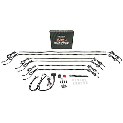 LEDGlow 6pc Green Flexible Truck Slimline LED Underbody Underglow Accent Neon Lighting Kit - 4 Unique Patterns - Water Resistant, Low Profile Tubes - Includes Control Box & Remote