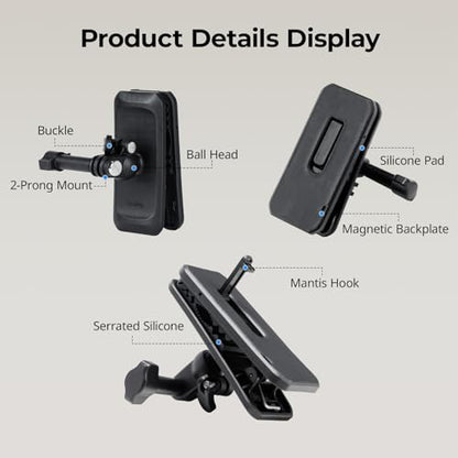 SMALLRIG Magnetic Backpack Strap Clip Mount for GoPro Hero 13/12/11/10, for DJI Osmo Nano Action 6/5 Pro/4/3/Pocket 3, for Insta360 X5/4/3/Ace Pro 2, with Ball Head Adapter Base Mantis Hook - 5722 - style: Backpack Clip Strap