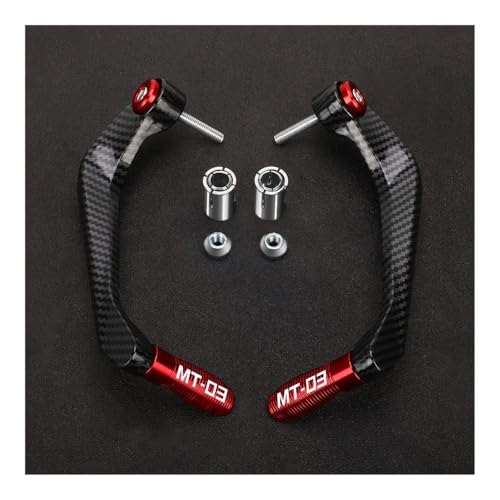 Motorcycle Handlebar Hand Guard Levers Motorcycle Handlebar Brake Clutch Lever Hand Guard Protector Handguard Kit for MT03 MT-03 MT 03 2015-2021 2022 2023 2024 - color: Red With logo