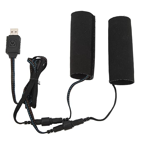 RiToEasysports Heated Motorcycle Grip Cover, Aramid Fiber, 6 Temperature Settings, USB Powered, Fits Motorcycles and ATVs