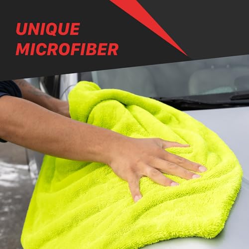 Maxshine Universal Car Drying Towel 30” x 30” | 1600GSM Plush Double-Sided Microfiber | Super Absorbent Rinse-Free Drying Towel for Car Wash & Detailing | Scratch-Free, Lint-Free Auto Care Cloth - size: 29" x 29" Green