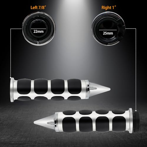 NTHREEAUTO 1" / 25mm Motorcycle Hand Grips Universal Handlebar Throttle Grip - color: Chrome
