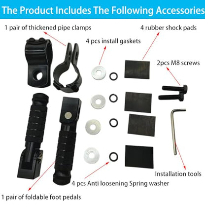 Universal Motorcycle Foldable Pedal Foot Nail, Bicycle Foldable Pedal, 90 Degree Fixed Foldable Pedal Bracket, (0.87-1.1 Inch) - size: 0.87-1.1 Inch
