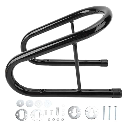 5.5 Inch Motorcycle Wheel Chock Kit with Installation Hardware Easy to Remove for Trailer Truck Bed Black, Steel Motorcycle Wheel Chock Stabilizes Front Wheel