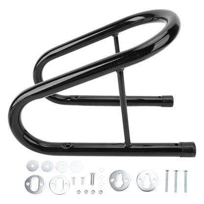 5.5 Inch Motorcycle Wheel Chock Kit with Installation Hardware Easy to Remove for Trailer Truck Bed Black, Steel Motorcycle Wheel Chock Stabilizes Front Wheel