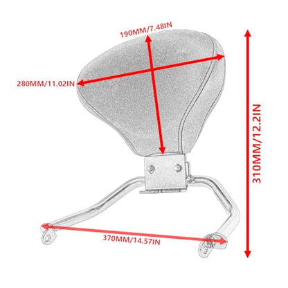 Motorcycle Sissy Bar Backrest for Eliminator 500 2024 2025 Detachable Rear Passenger Back Cushion Pad