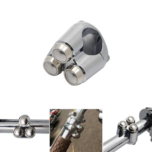 Universal 3 Buttons CNC Hand Control Momentary Switch Micro Switch, for 1 Inch 25mm Bars Handlebar Bobber Cafe Racer Chopper (Chrome) - color: Chrome, size: 1 Inch