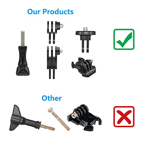 3-Way Adjustable Extension Pivot Arm Straight Joints Adapter Mount Kit for GoPro Hero13, 12, 11, 10, 9, 8, 7, 6, 5, 4, 3+, 3, Same Direction and Vertical Direction, Long Thumb Screws (8pcs)