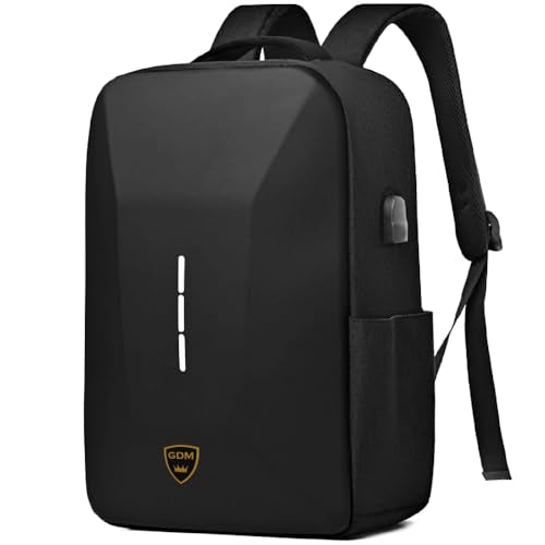 GDM Motorcycle Hard Shell Backpack, Water Resistant Gear Bag, Black