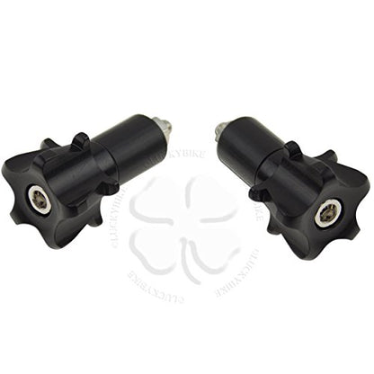 Black Handle Bar End CNC Striker Weight Slider Hollow 7/8 Bars 6mm Slug - color: Black