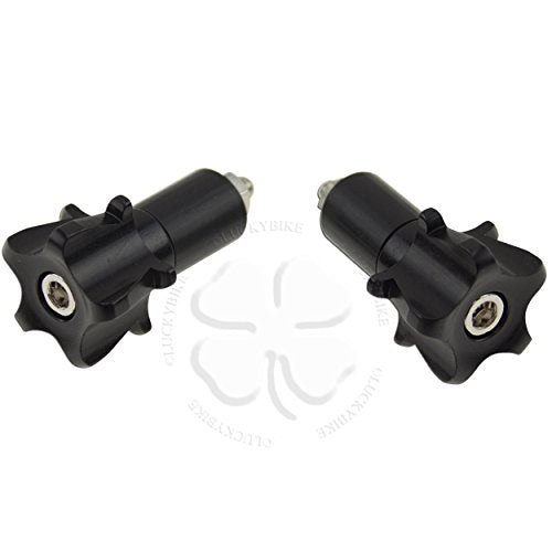 Black Handle Bar End CNC Striker Weight Slider Hollow 7/8 Bars 6mm Slug - color: Black