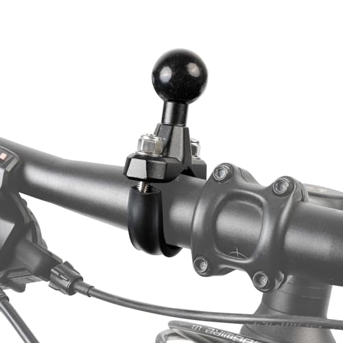 Aluminum Alloy U-Bolt Handlebar Mount with 1-Inch Ball, Compatible with RAM Mounts B Size Double Socket Arm & Bike Motorcycle Phone Holder, Fits 0.5" to 1.3" Round Rails - style: U-Bolt Base