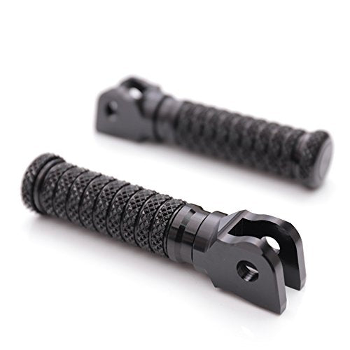 MC MOTOPARTS POLE Black CNC Front Foot Pegs Compatible with YZF R3 2015-2017 18 19 20 21 - color: Black, size: Standard