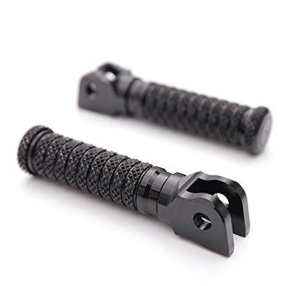 MC MOTOPARTS POLE Black CNC Front Foot Pegs Compatible with YZF R3 2015-2017 18 19 20 21 - color: Black, size: Standard