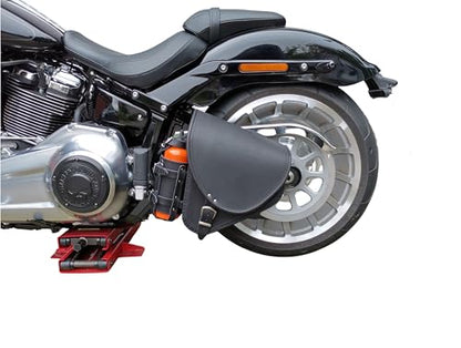 Diablo Black Swing Arm Bag Biker Bag Hardtail Frame compatible with Harley Davidson Fatboy Left Breakout Fat Bob Side HD Special Edition Side Bag