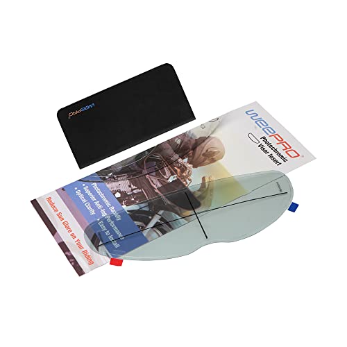 Photochromic and Anti Fog Insert Film for Motorcycle Helmet Visor 3.66" x 10.7" | Inner Auto Darkening Layer Transitions Clear Indoors to Dark in Sunlight,Easy Peel and Stick Installation - size: Photochromic