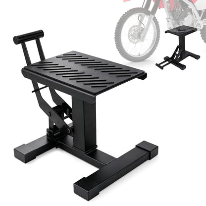 Dirt Bike Stand,600Lbs Capacity No Hydraulic Lift Jack Adjustable Hoist Table Heavy Duty Anti-Slip Lifting Stand for Dirt Pit Bike Motocross Enduro Motorcycle Repair&Maintenance-Black - color: Black