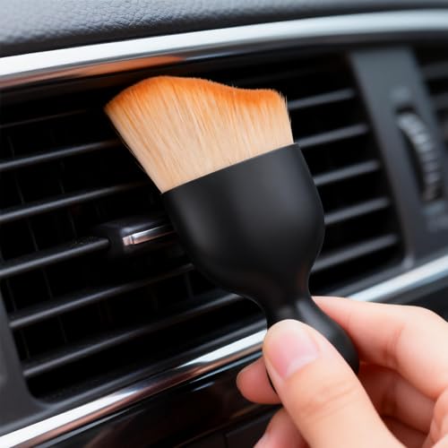 4-Piece Car Detail Brush Set - Soft Curved Flexible Bristles, Ideal for Interior Cleaning & Crevice Detailing
