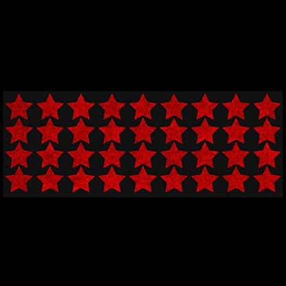 LiteMark Reflective Red 1 Inch Stars Sticker Decals for Helmets, Bicycles, Strollers, Wheelchairs and More - Pack of 36 - color: Red