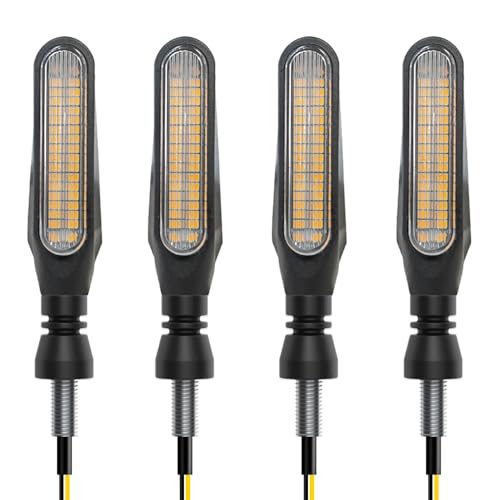 Motorcycle Indicators High Brightness Sequential Flowing Turn Signal Lights For DC12V Motorbike Scooter Off Road (Pack of 4) - size: 4.2Inch (Pack of 4PCS)