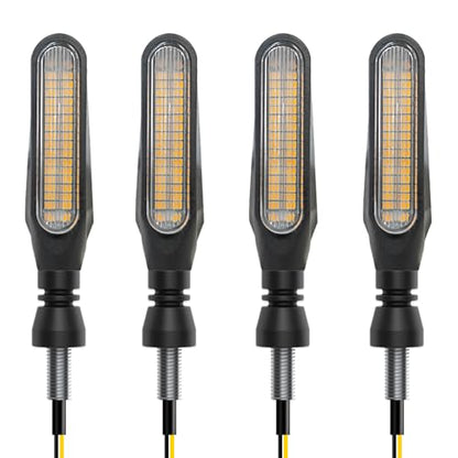 Motorcycle Indicators High Brightness Sequential Flowing Turn Signal Lights For DC12V Motorbike Scooter Off Road (Pack of 4) - size: 4.2Inch (Pack of 4PCS)