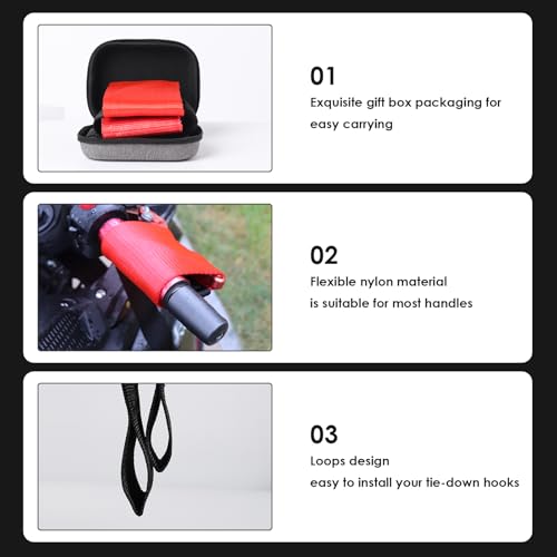 Kzinrft Motorcycle Handle Strap is Easy to Adjust and Can Maintain Vehicle Stability and Safety During Transportation Suitable for All Tricycle Bike ATV Scooter (Red) - color: red