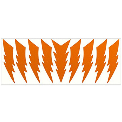 LiteMark Reflective Lightning Bolt Sticker, Bike, Helmet, Orange, 4 Inch - Pack of 9 Pcs - color: Orange