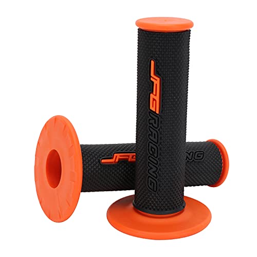 JFG RACING 7/8" Motorctcle Grips,22mm 24mm Non Slip Dirt Bike Hand Handlebar Glue Universal for Most Pit Bike Motercross KLX KX EXC XC SX CRF CR YZ WR DRZ RMZ 50 85 100 150 250 350 450 - color: Orange
