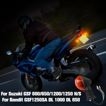 BuleVina 2Pcs Motorcycle LED Turn Signal Indicator Light Blinker Lamp Replacement Compatible with Suzuki GSF 600 650 1200 1250 N/S Bandit, GSF 1250 SA, GSX 650F GSX 1250FA