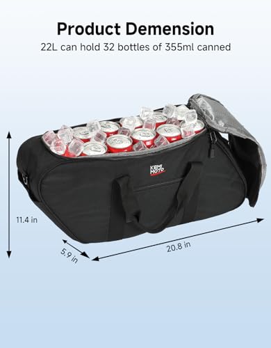 KEMIMOTO Saddlebag Cooler Bag, Keeps Hot & Cold Up to 7.5 Hours Insulated Cooler Bag Leakproof EVA for Touring Road Glide Street Glide Road King Tear-Resistant Road Trips Camping Picnic Travel