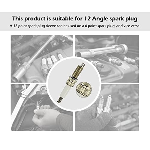 14mm Spark Plug Socket Thin Wall 12 Points 3/8" Drive Spark Plug Removal Tool,CRV Steel Spark Plug Tool with Leaf Spring Design Compatible with BMW Nissan Mini Infiniti (14mm) - color: 14 mm