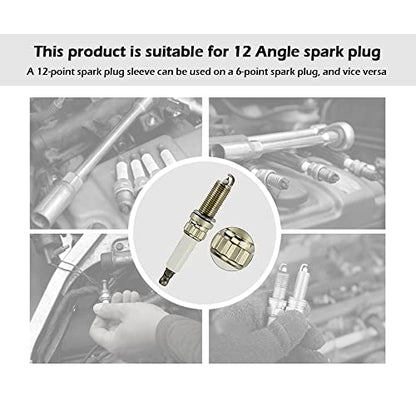 14mm Spark Plug Socket Thin Wall 12 Points 3/8" Drive Spark Plug Removal Tool,CRV Steel Spark Plug Tool with Leaf Spring Design Compatible with BMW Nissan Mini Infiniti (14mm) - color: 14 mm