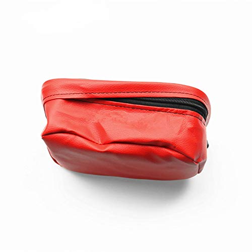 Universal Dirt Bike Off-road PU Leather Tool Bag Storage Tool For Motorcycle Honda Kawasaki Yamaha XR250 KLX250 DRZ 250 (Red) - color: Red