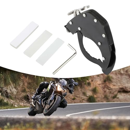 Stainless Steel Motorcycle Throttle Clip Cruise Control System Thumb Activated Lock for Most Bike Handlebar Accelerator Pipe Black(At the top) - size: At the top