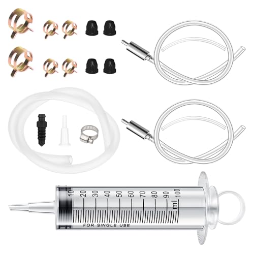 Brake Bleed Kit,Brake Fluid Bleeder Kit,Hydraulic Disc Clutches Bleeding Kit Includes 100ml Syringe 50cm Hose and 2*One Way Check Valve Tube Bleeding Tool for Motorcycle Scooters