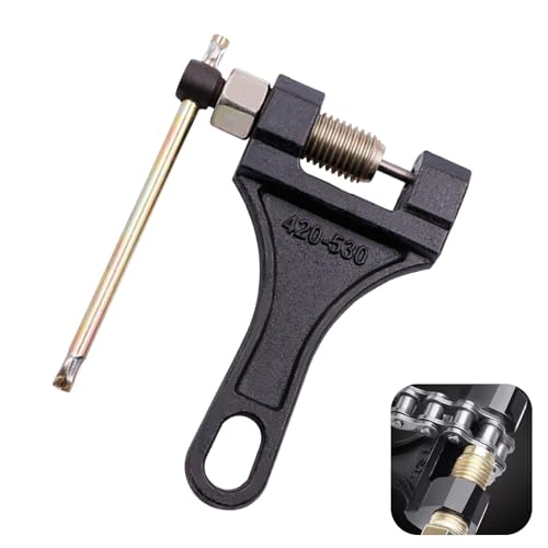 Motorcycle 420-530 Chain Breaker Tool, Heavy-duty Alloy Anti-rust Splitter, Chain Master Link Rivet Remover, for Most Motorcycle ATV Dirt Bike Scooter Go Kart Pit Bike (Black)
