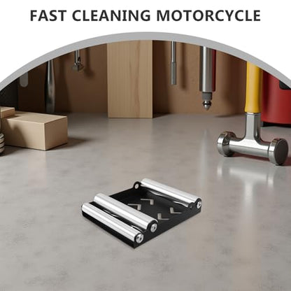 Motorcycle Maintenance Stand Adjustable Wheel Cleaning Roller Tire Chain Care Holder Heavy Duty Motorcycle Tire Tool for Workshop and Garage Use