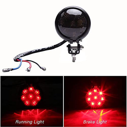 Motorcycle Tail Light LED Bates Style Bullet Brake Stop Rear Lamp for Bobber Chopper Cafe Racer Bonneville XS650 - Smoke Black - color: Smoke Black