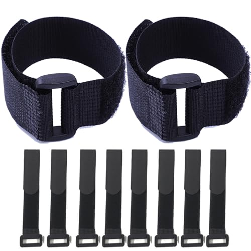 Fastening Hook and Loop Cable Straps,10Pack Black Self-Adhesive Cable Ties,Nylon Securing Straps with Buckles,Adjustable and Reusable Cinch Straps for Cords Organized and Tidy(1" x 16") - size: 1" x 16"